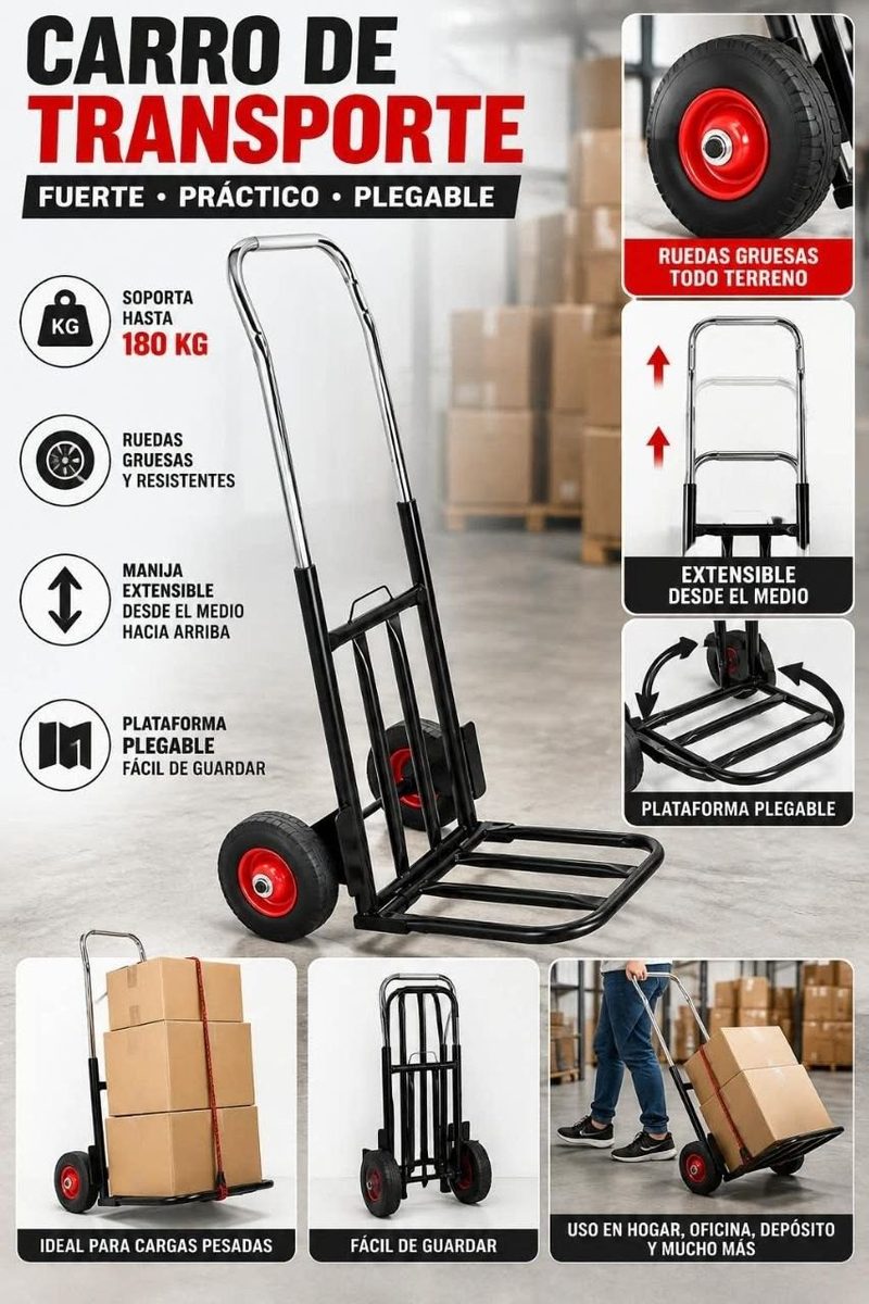 Carro de transporte plegable 180 kg