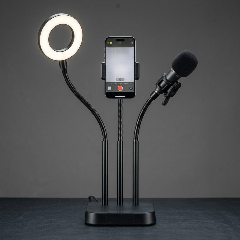 Aro de luz 3 en 1 con soporte
