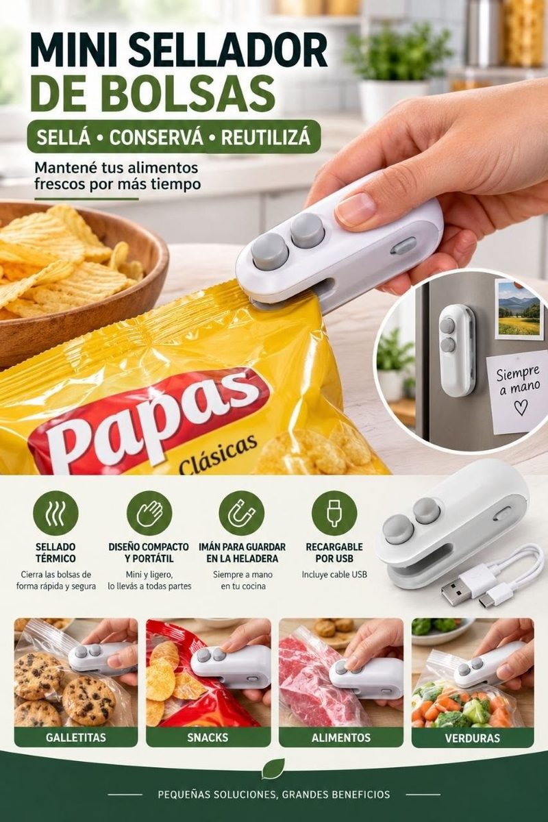 Mini sellador de bolsas