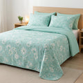 Cubrecama 2 plazas liso reversible aqua