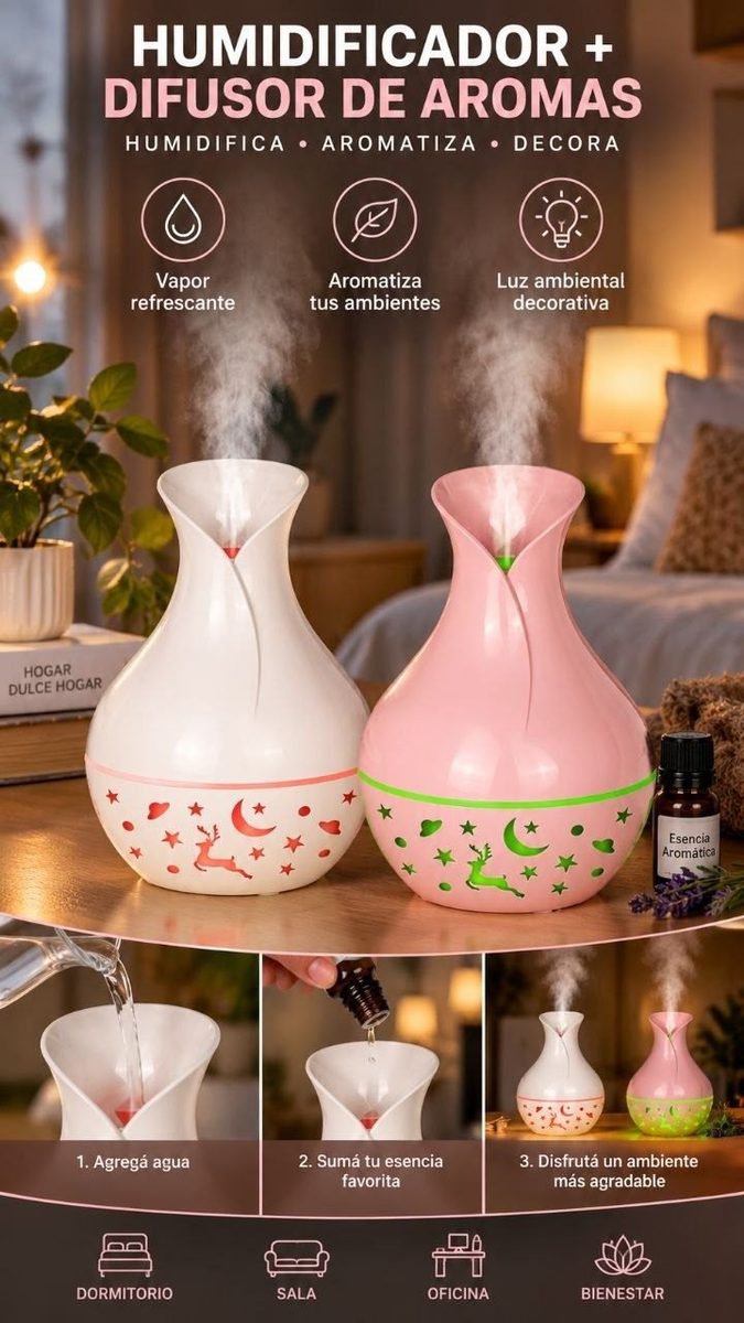 Humidificador florero difusor de aromas