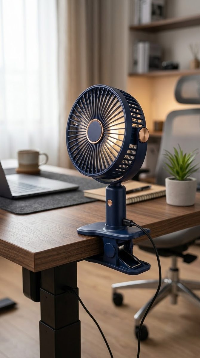 Ventilador clip con luz LED