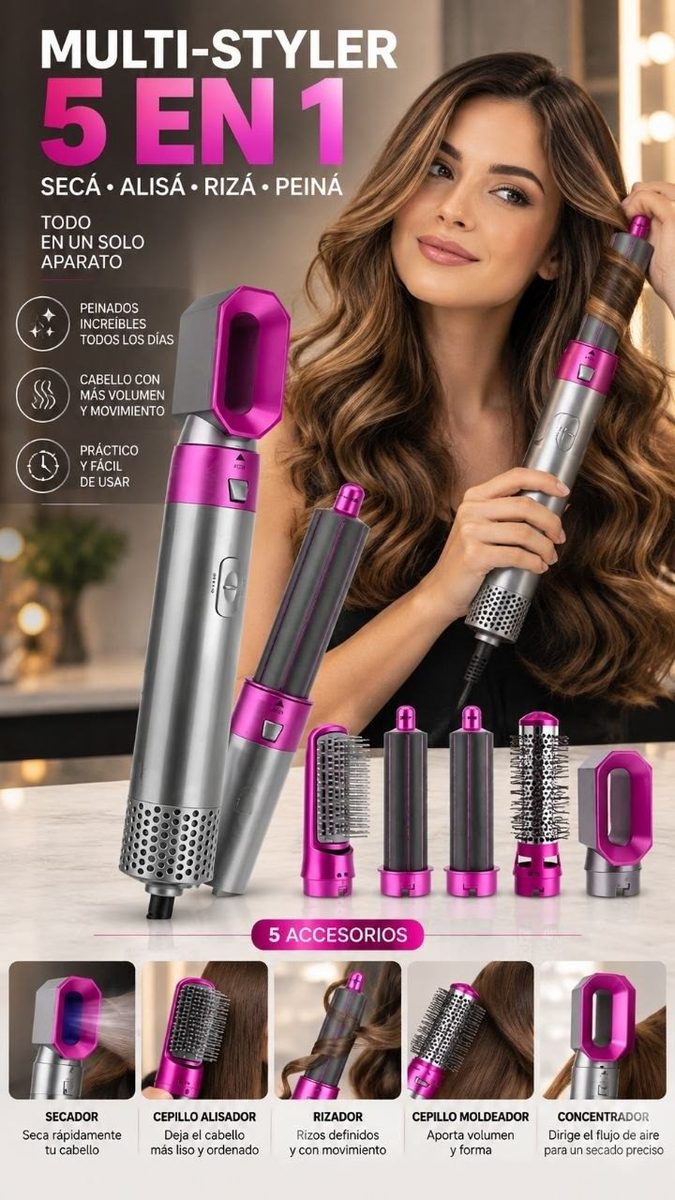 Cepillo secador multi-styler 5 en 1