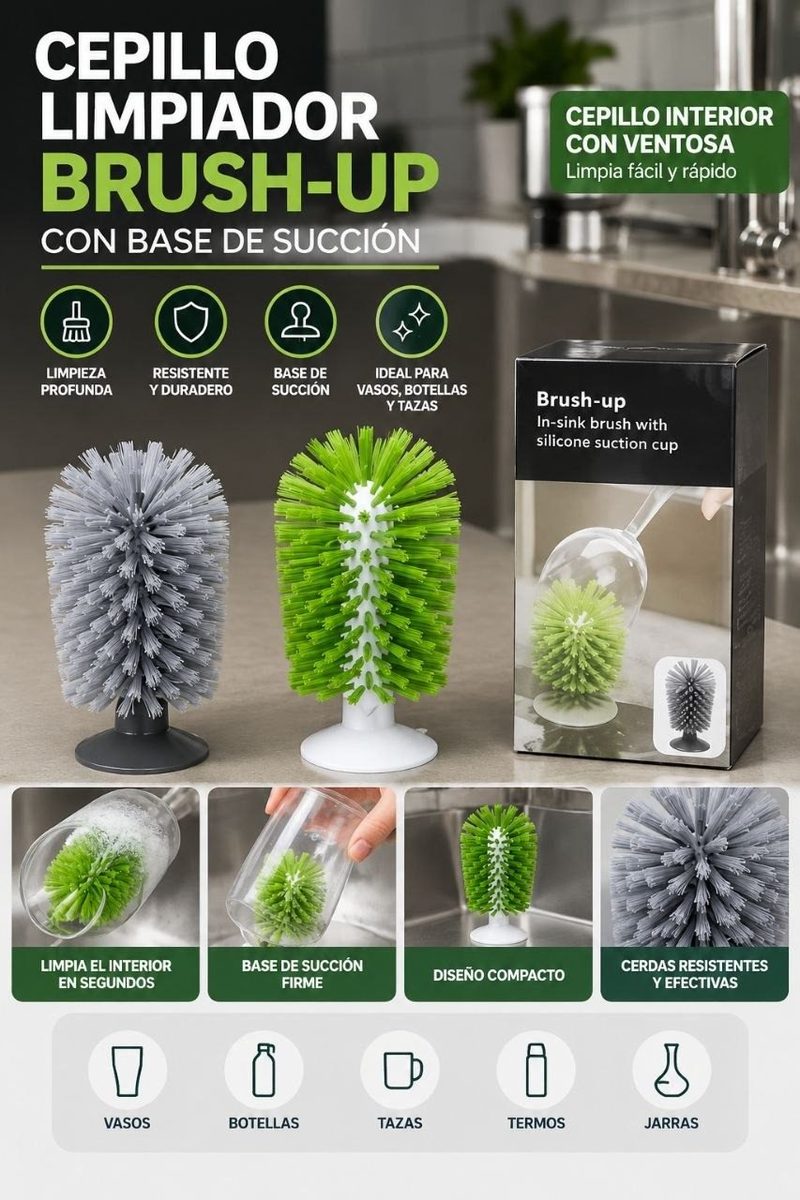 Cepillo limpia copas con ventosa