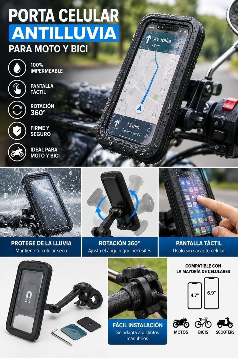 Porta celular moto/bici antilluvia