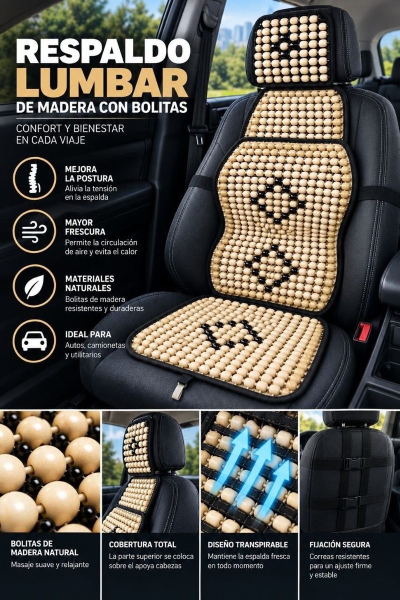 Respaldo de bolitas de madera